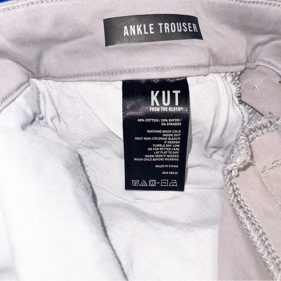 Kut From The Kloth Light Gray Chino Ankle Trouser Pants - Picture 8 of 9